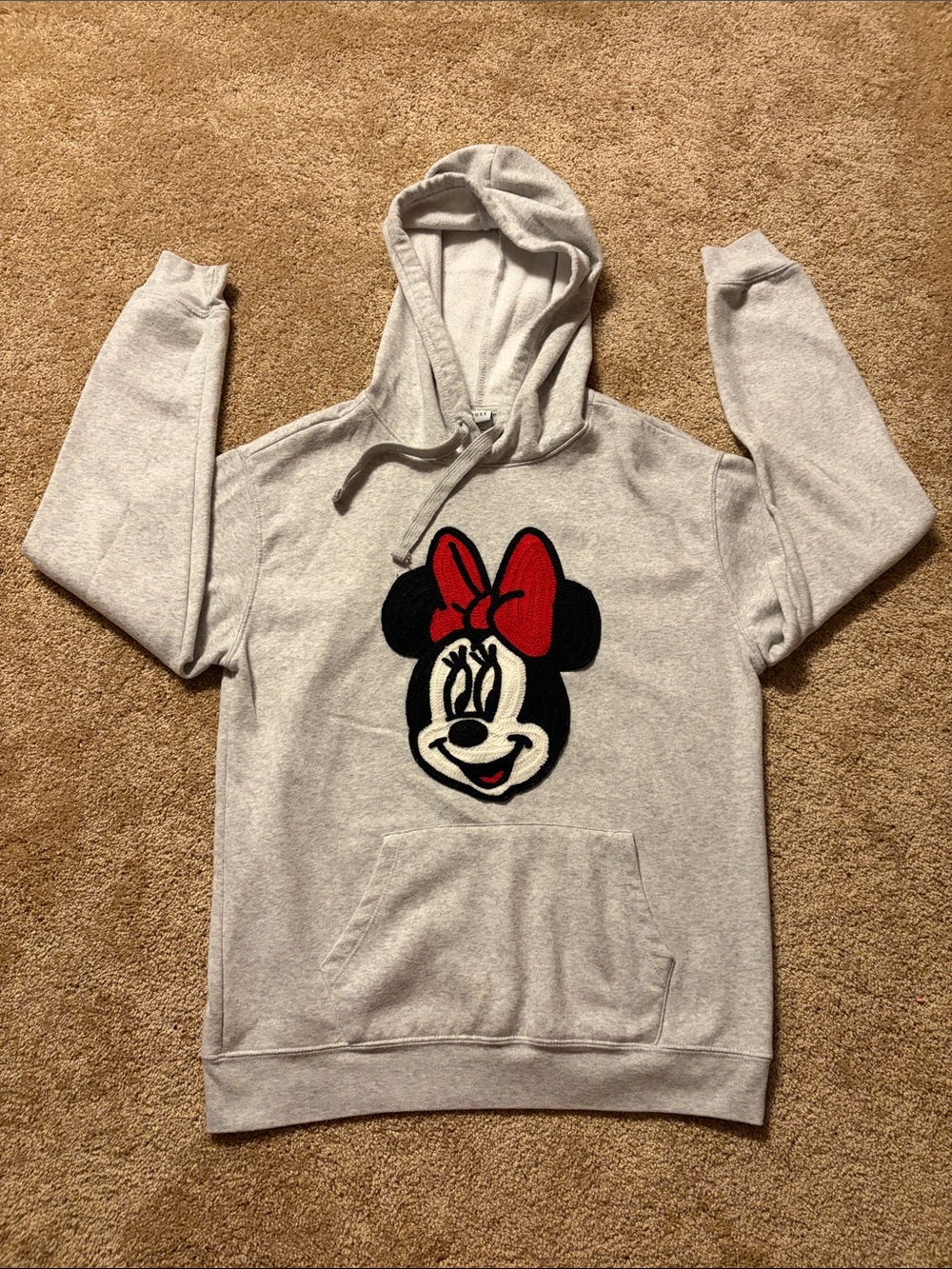 Women’s Gray Minnie Mouse Hooded Sweatshirt
